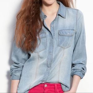 Nordstrom “Trouve” brand chambray top, XS